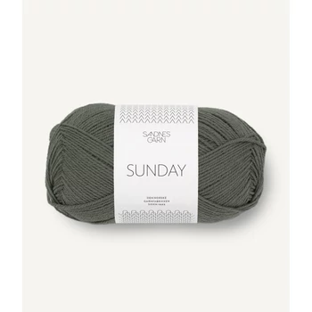 sandnes garn sunday vékony norveg fingering fonal sotet oliva zold