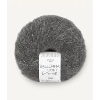 chunky mohair fonal moher sötétszürke melange