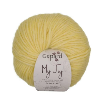 gepard my joy baby alpaca merinoi gyapju organikus pamut fujt fonal sarga