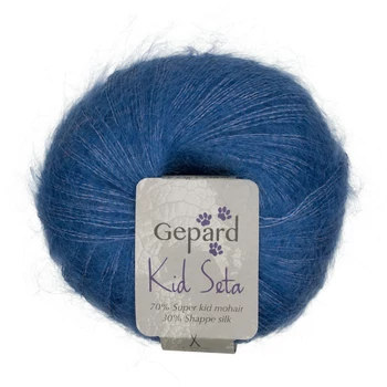 gepard kid seta moher fonal farmerkék denim kék selyem mohair