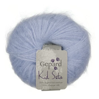 gepard kid seta moher fonal halványkék világoskék kék selyem mohair