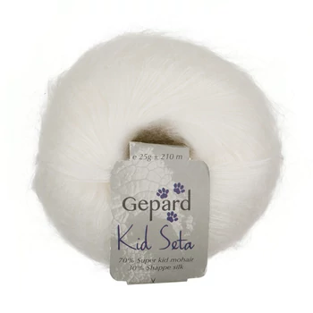 gepard kid seta moher fonal fehér selyem mohair