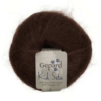 gepard kid seta moher fonal sötétbarna barna dió selyem mohair