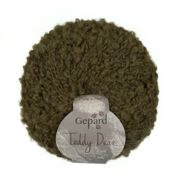 gepard teddy dear bukle boucle fonal termeszetes oliva zold