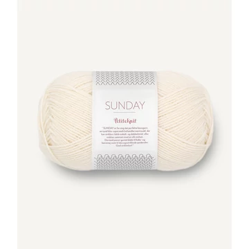 sandnes garn sunday pk feher krem ekru merinói norvég  fonal 2542