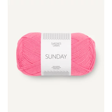 sandnes garn sunday rózsaszin rágó  pink merinói vékony fingering