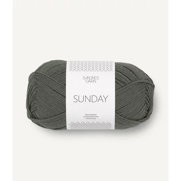 sandnes garn sunday vékony norveg fingering fonal sotet oliva zold