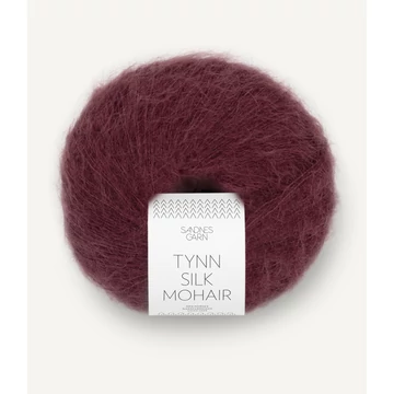 sandnes garn tynn silk mohair moher fonal burgundi bordó vörös