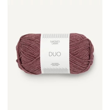 sandnes garn duo pamut merinoi negyevszakos mork puderrosa  skandinav fonal 