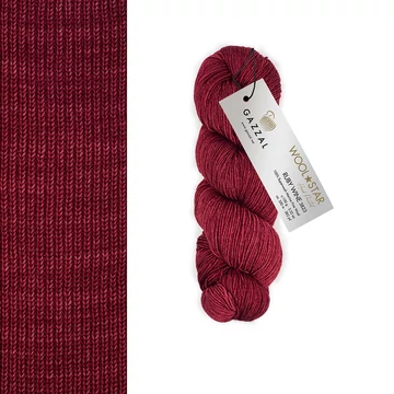 gazzal wool star premium merinoi kezzel festett termeszetes fonal bordo borvoros voros ruby wine 3823