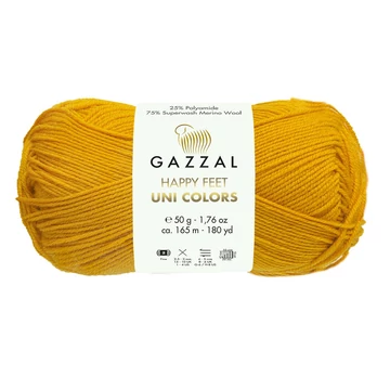 gazzal happy feet fonal zoknifonal egyszinu uni sarga mustarsarga okker 3559
