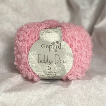 gepard teddy dear bukle boucle fonal termeszetes rozsaszin bubblegum 