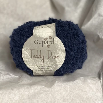 gepard teddy dear bukle boucle fonal termeszetes navy tengereszkek kek
