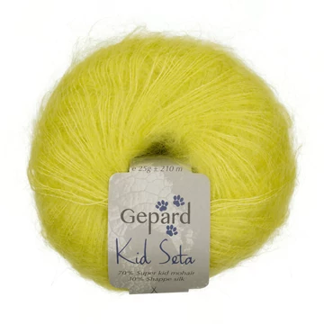 gepard kid seta moher fonal lime citrom sarga selyem mohair