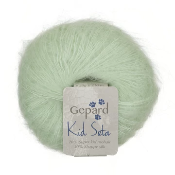 gepard kid seta moher fonal  menta zöld világos zoldselyem mohair