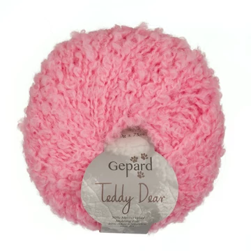 gepard teddy dear bukle boucle fonal termeszetes rozsaszin bubblegum 