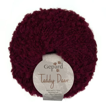 gepard teddy dear bukle boucle fonal termeszetes piros meggy