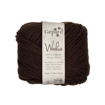 gepard woolia organikus merinoi gyapju fonal közepes vastagsagu kávébarna kávé coffee