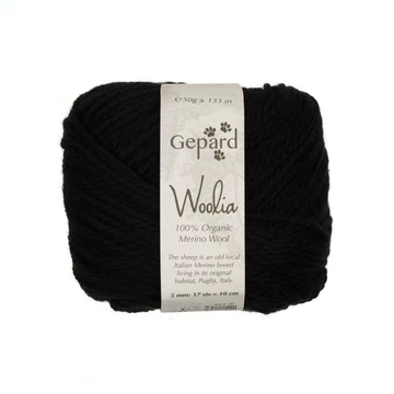 gepard woolia organikus merinoi gyapju fonal közepes vastagsagu fekete noir black