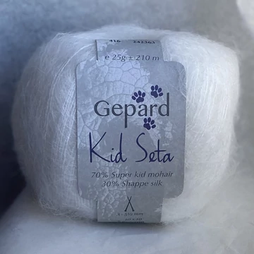 gepard kid seta moher fonal fehér selyem mohair
