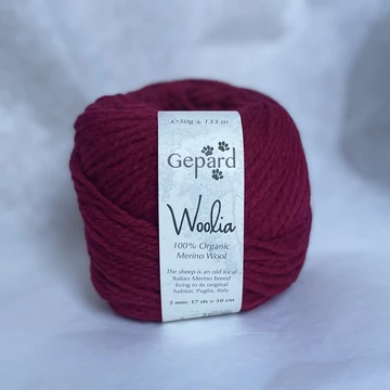 gepard woolia organikus merinoi gyapju fonal közepes vastagsagu meggypiros bordo