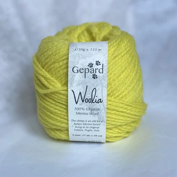 gepard woolia organikus merinoi gyapju fonal közepes vastagsagu citrom sarga