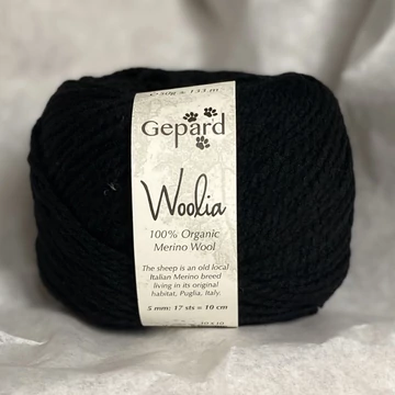 gepard woolia organikus merinoi gyapju fonal közepes vastagsagu fekete noir black