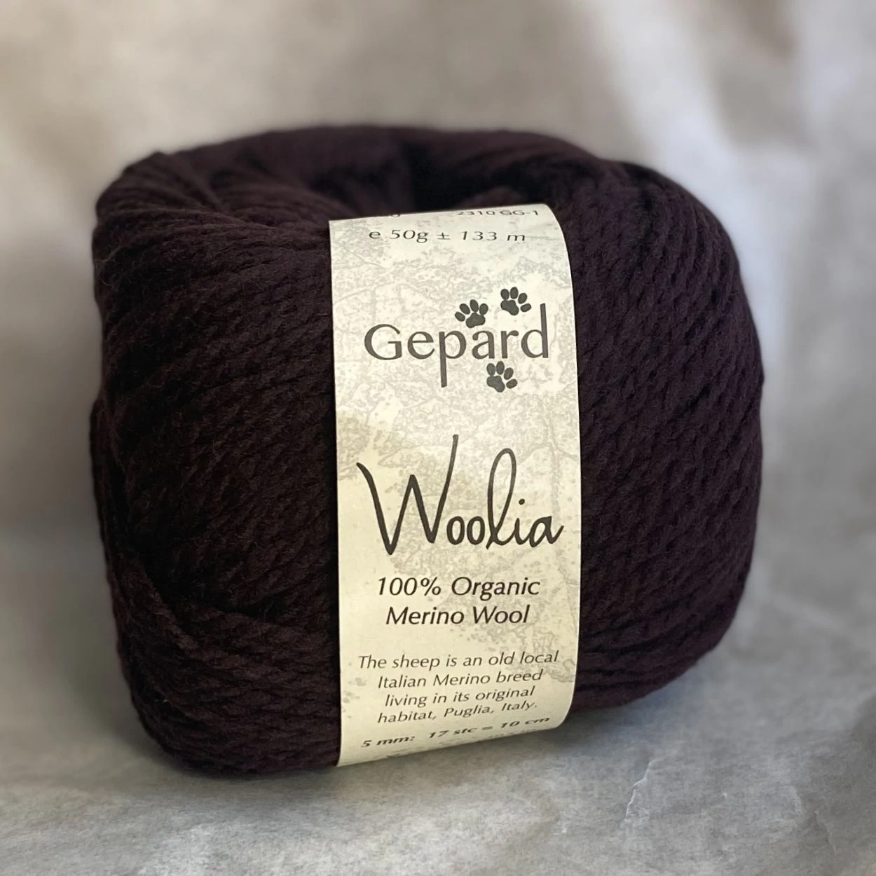 Gepard - Woolia 100% organikus merinói gyapjú fonal-480 Dark aubergine